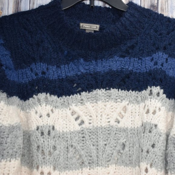 Point Sur Pointelle Knit Sweater Wool Alpaca XXL - Picture 2 of 8